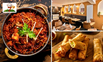 Indiase 3-gangenlunch of -diner à la carte