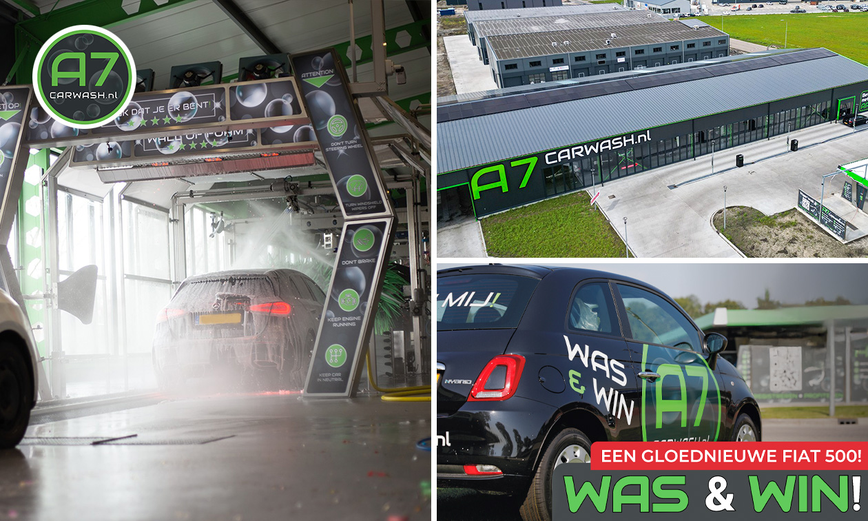 Autowasbeurt programma 'Best' + Protect R + winactie Fiat 500 bij A7-Carwash