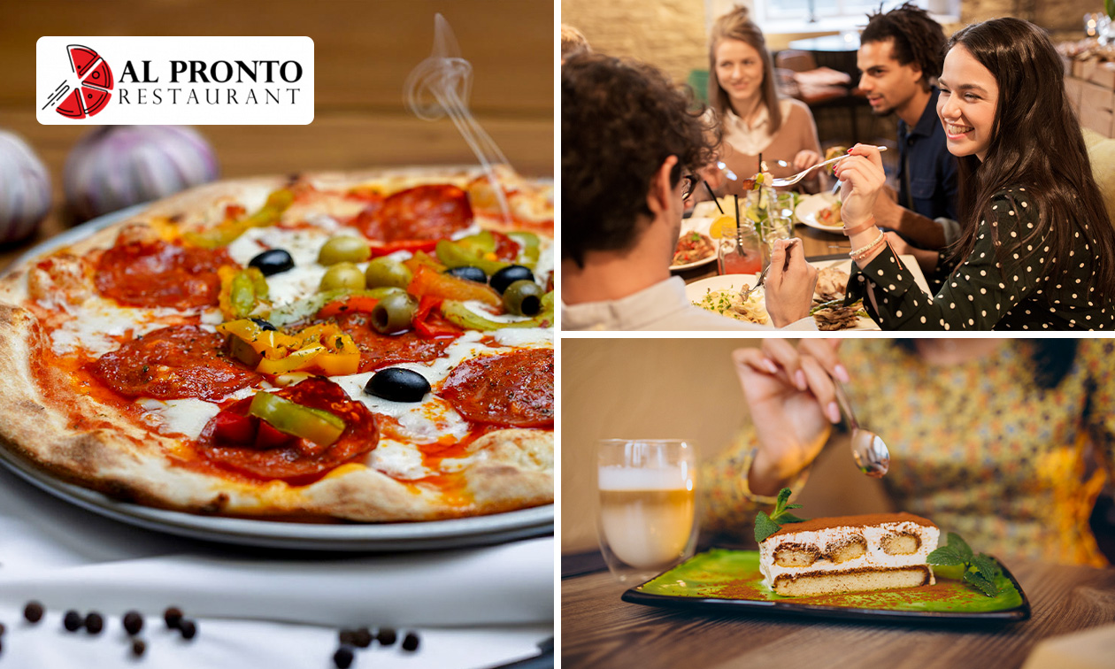 Menu en 3 services à la carte au restaurant Al Pronto