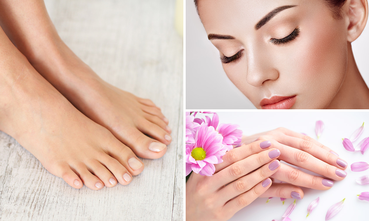 Pedicure-, BIAB- of French manicurebehandeling (60 of 90 min) of wimperextensions