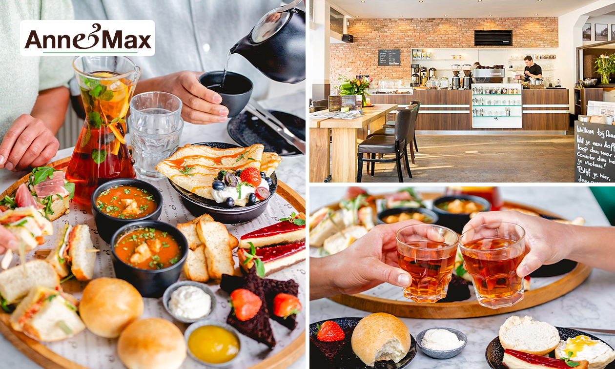 High tea incl. onbeperkt thee bij Anne&Max Leiden