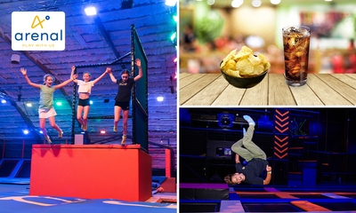 Toegang trampolinepark (90 min) + entree binnenspeeltuin + chips + drankje