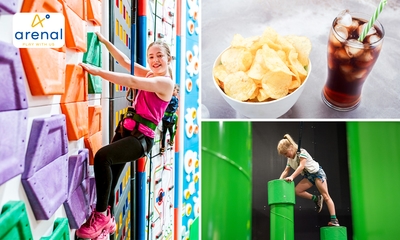 Toegang klimpark (1,5 uur) + drankje + chips