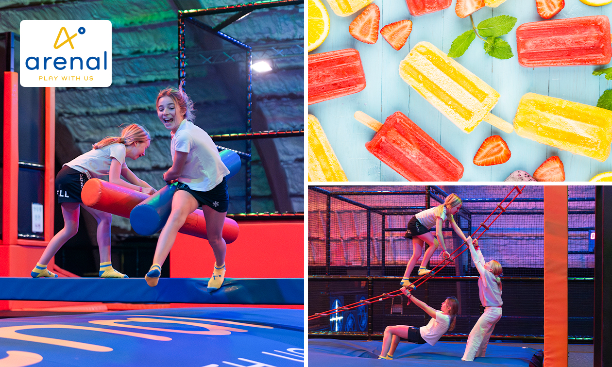 Toegang trampolinepark (60 of 120 minuten) + jumpsokken + ijsje + drankje