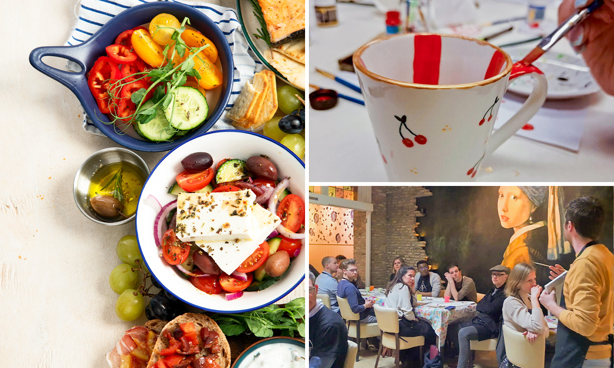 Workshop naar keuze (3 uur) + Mediterrane hapjes + onbeperkt drankjes