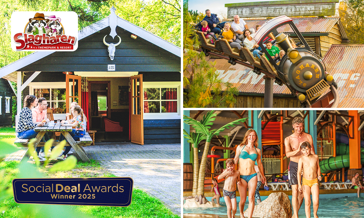 2, 3 of 4 overnachtingen voor 2-6 pers. + entree Slagharen + waterpark Aqua Mexicana