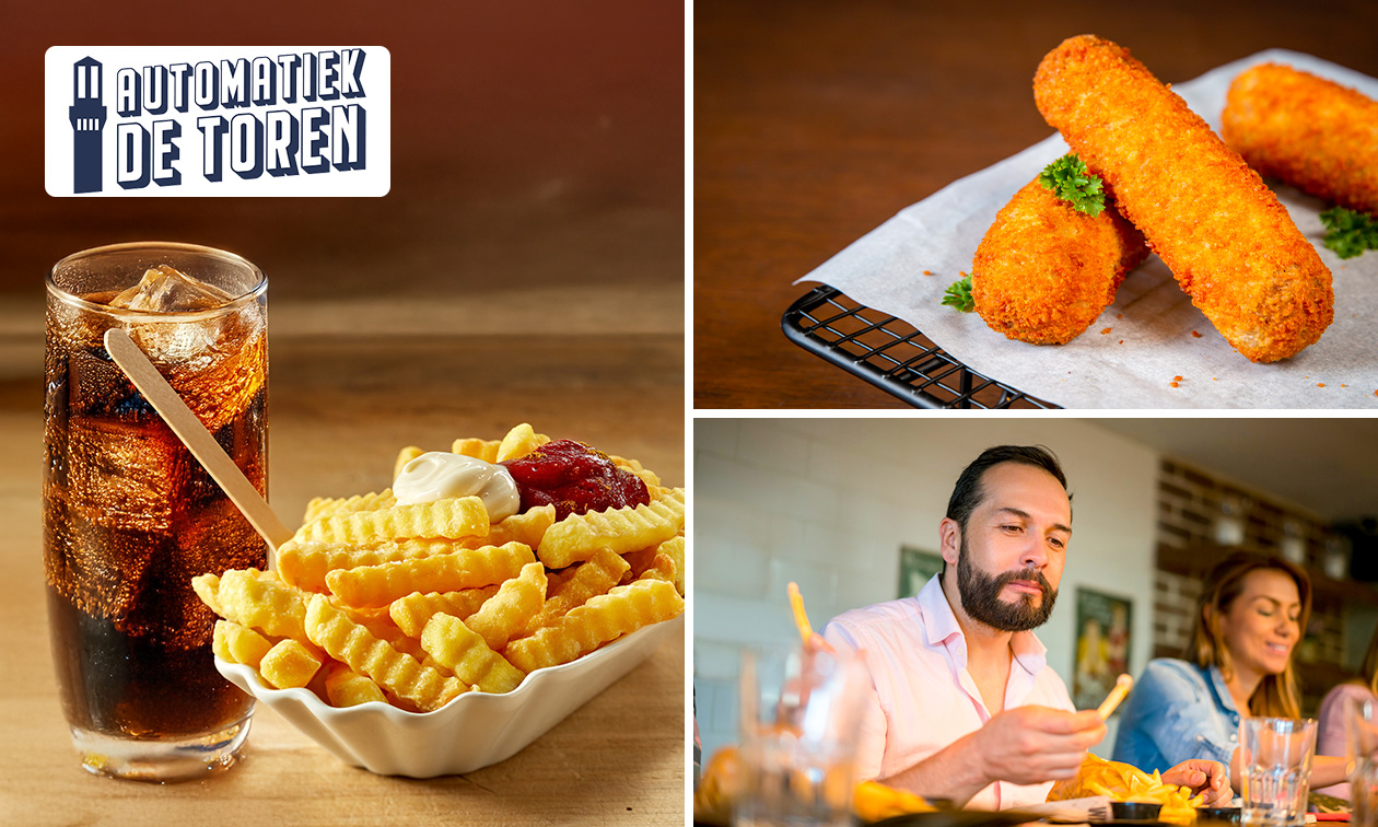 Patat + snack + saus + drankje voor afhaal