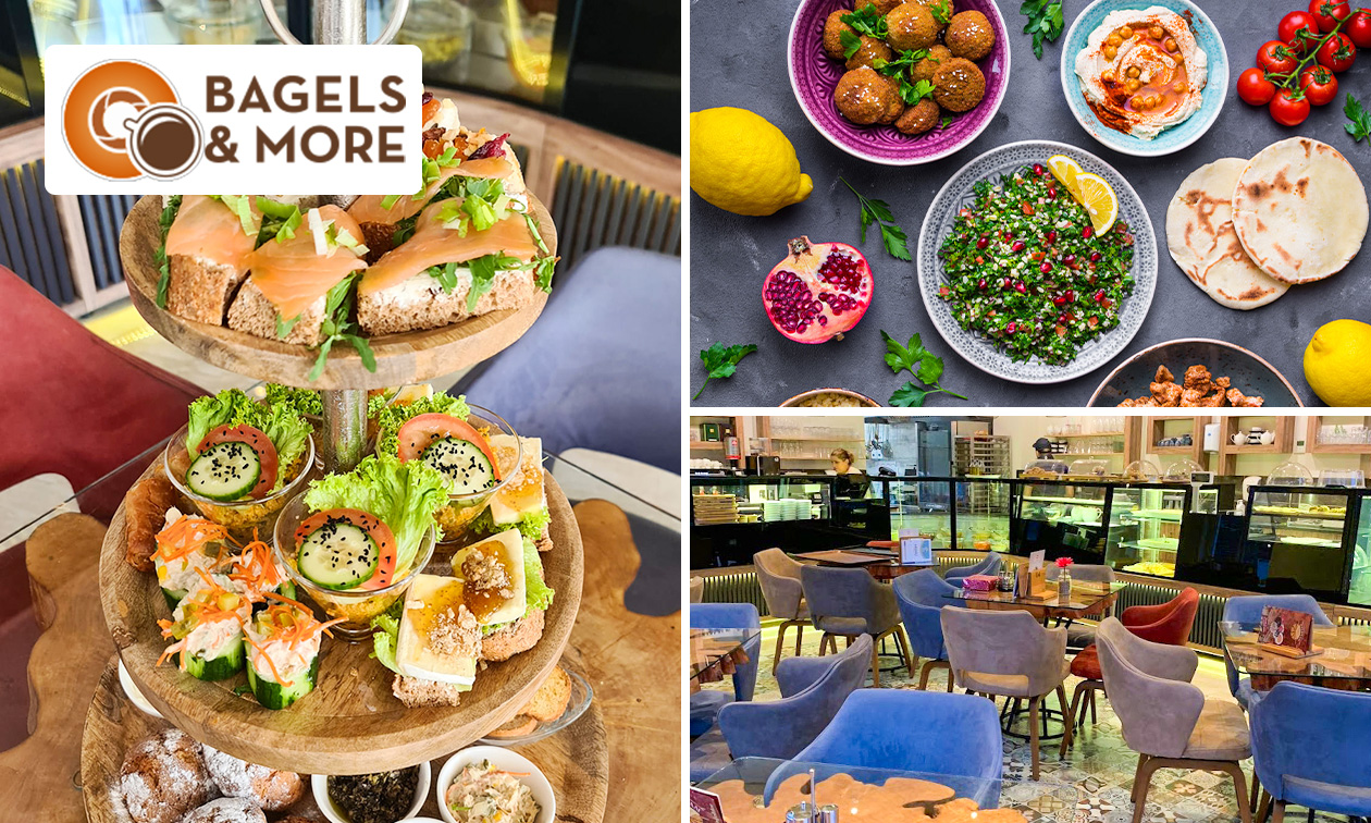 Mezzeproeverij of ultra deluxe high tea (1,5u) bij Bagels & More