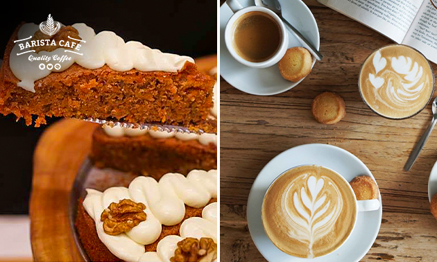 Afhalen: koffie + gebak naar keuze bij Barista Cafe