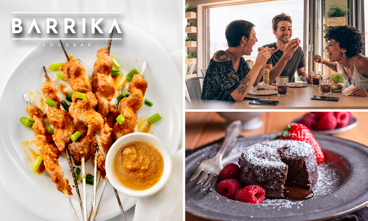 3-gangen keuzediner + koffie/thee bij BARRIKA Foodbar