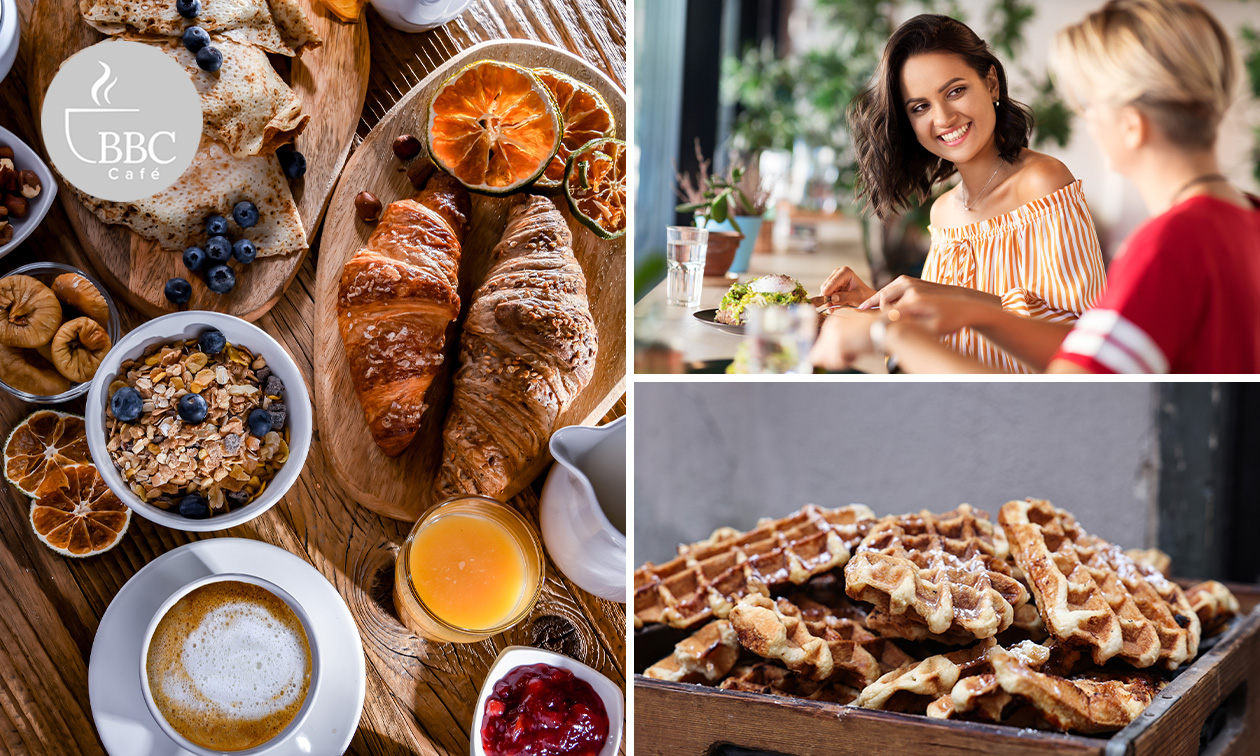 Frühstück oder Waffel + Heißgetränk nach Wahl