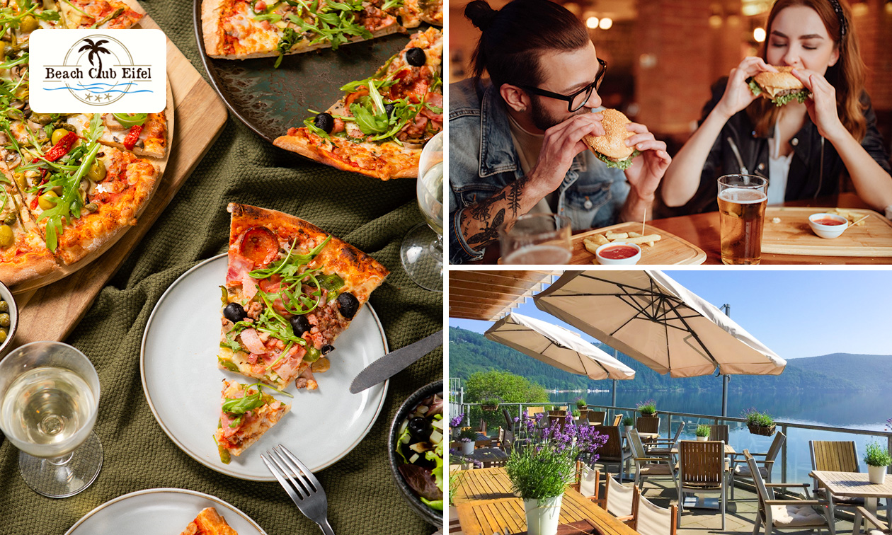 Pizza, Schnitzel oder Burger nach Wahl + opt. Pommes am Rursee