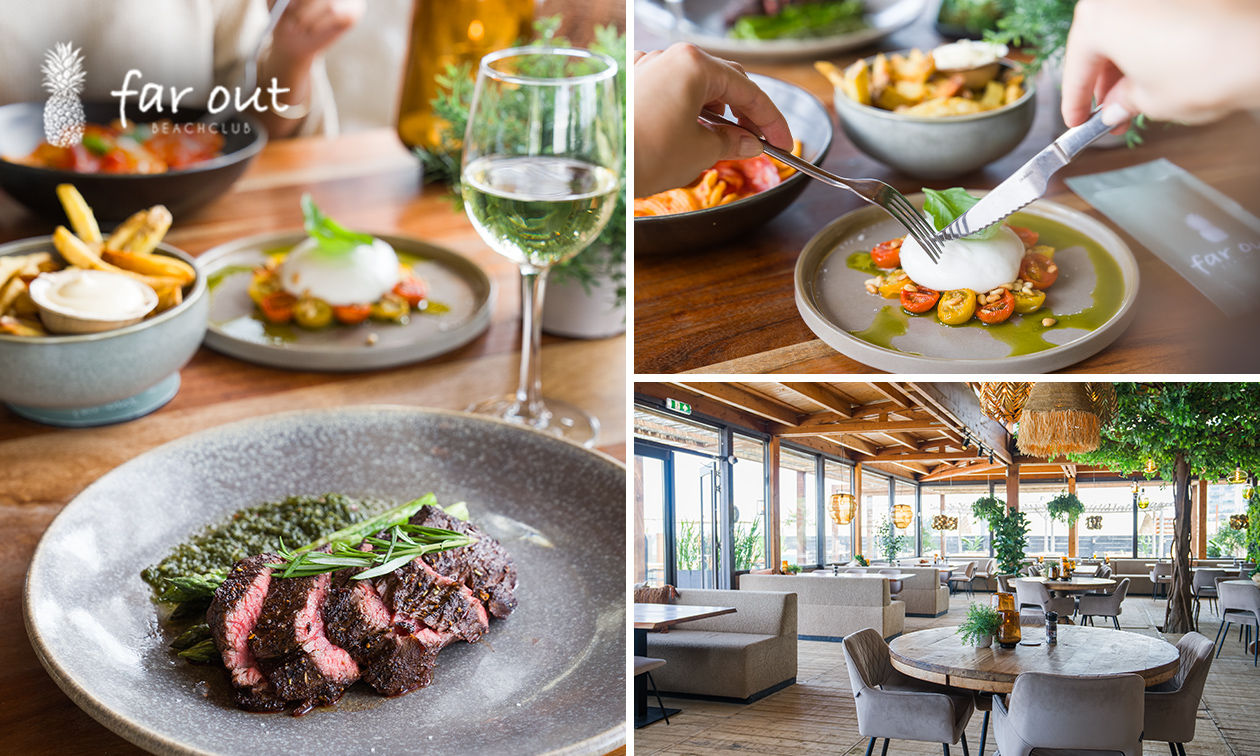 3-gangendiner à la carte bij Beachclub Far Out