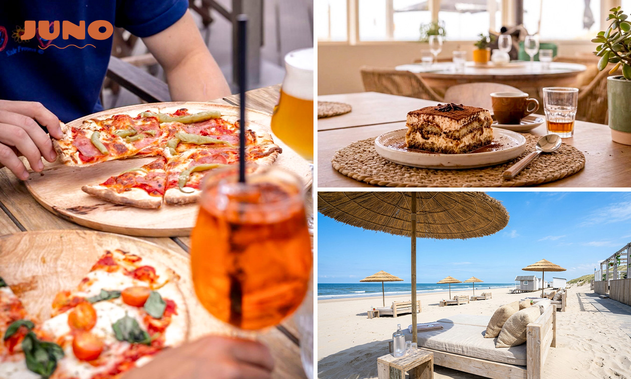 Gerecht naar keuze + evt. dessert + strandbedje + parasol aan het strand