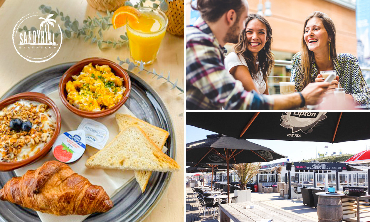 Luxe ontbijt bij Beachclub Sandy Hill aan het strand van Zandvoort