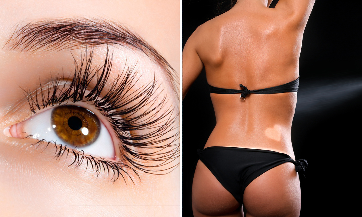 Wimperextensions of spraytan