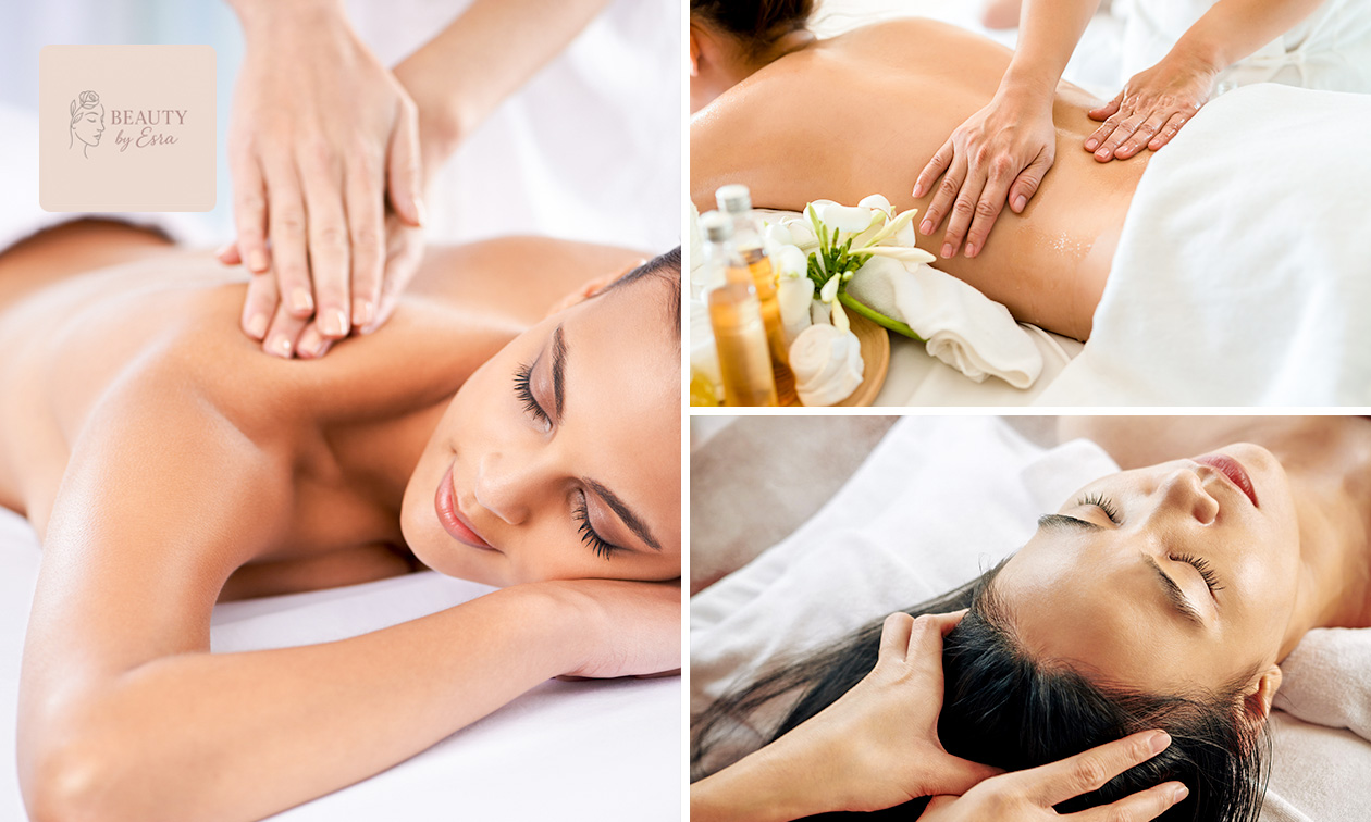 Massage naar keuze (30 of 60 min) of gezichtsbehandeling (60 min)