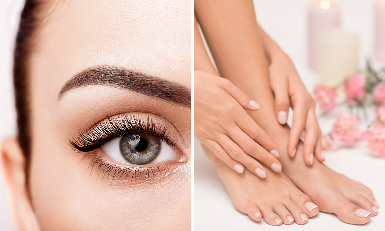 Voet-, BIAB- of wenkbrauwbehandeling of wimperextensions
