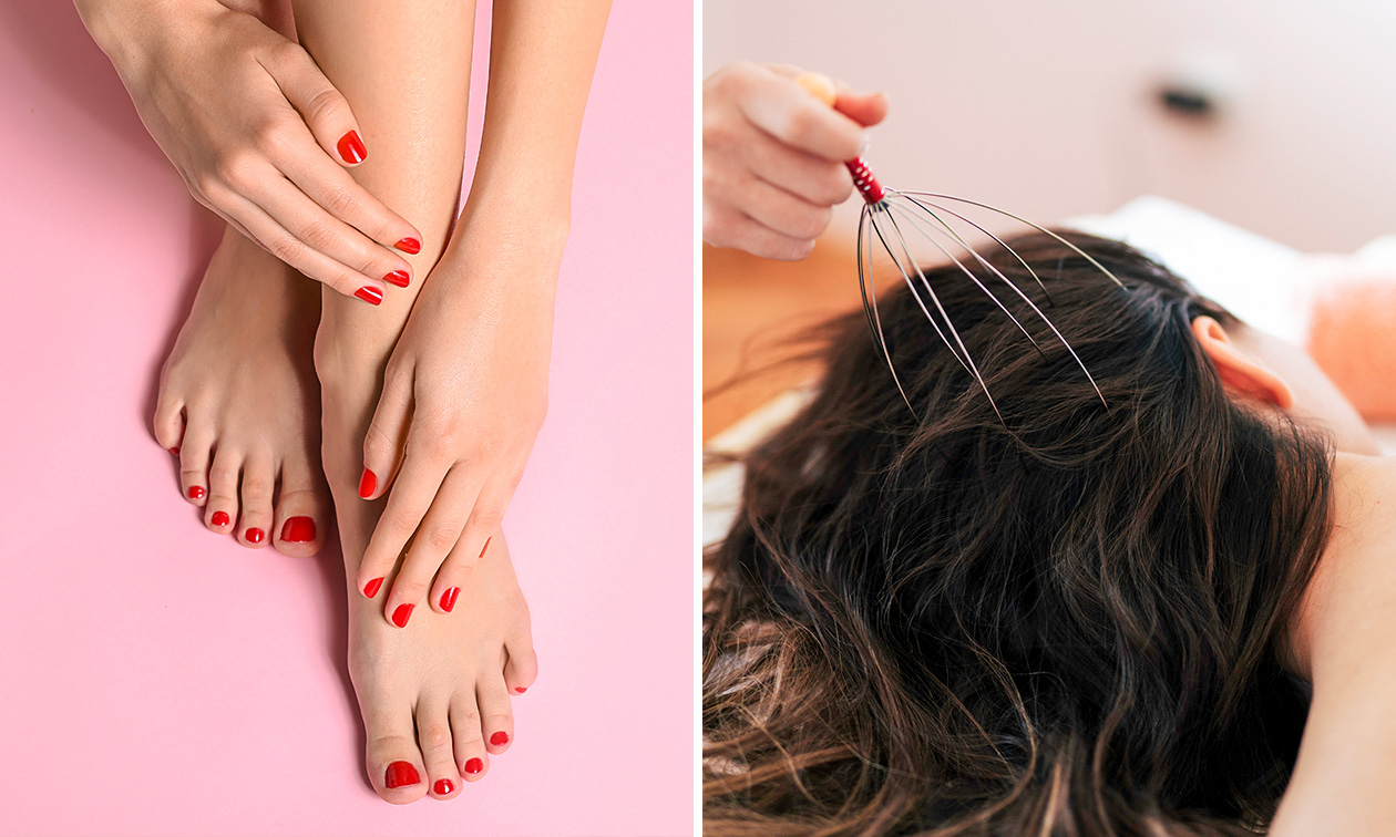 Pedicure- of manicurebehandeling + gellak (60 min) of kriebelmassage (60 min)