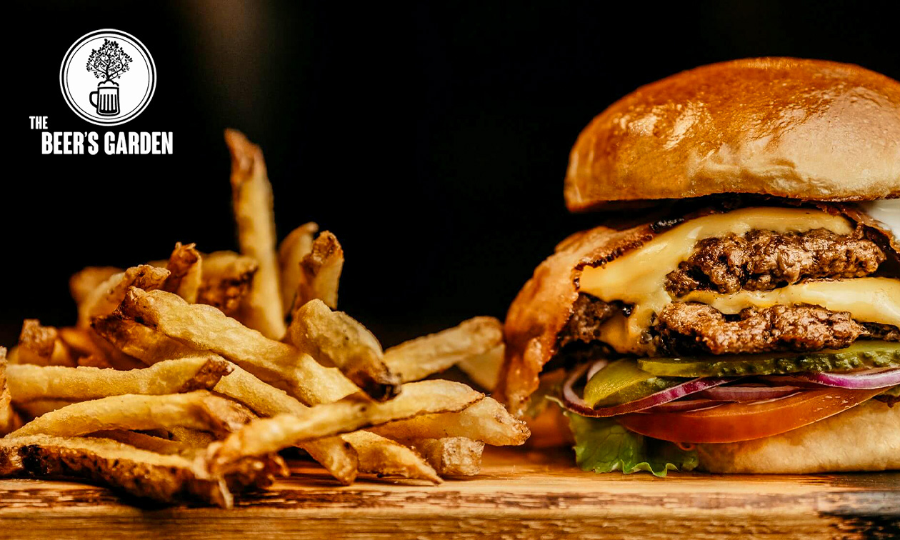 Burger naar keuze + friet bij Beers Garden in hartje Brussel