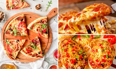 Pizza nach Wahl inklusive 6 Pizzabrötchen mit Kräutercreme zum Abholen