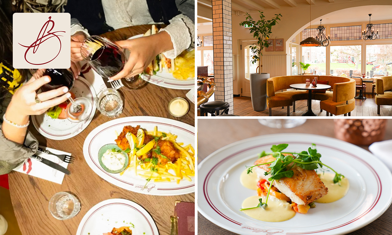 3-gangen keuzediner óf 3-gangendiner à la carte bij Bellevue Bar Bistro