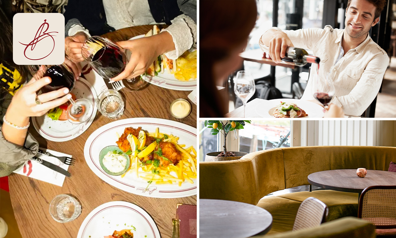 3-gangen keuzediner óf 3-gangendiner à la carte bij Bellevue Bar Bistro