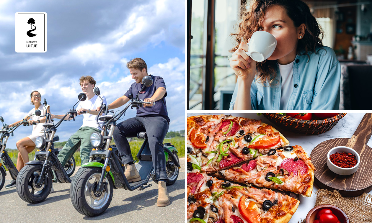 Huur e-chopper (4 uur) + evt. + lunchproeverij of Betuwse lekkernij of pizzaproeverij