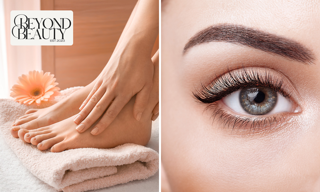 Wenkbrauw- of wimperbehandeling naar keuze of pedicurebehandeling + BIAB