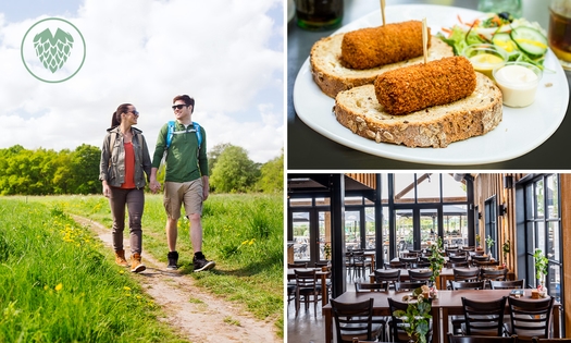 Wandelarrangement incl. drankje + gebak + 2-gangenlunch bij Bierbrouwerij Oijen