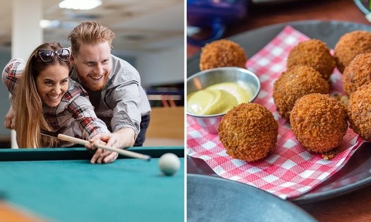 Poolen of snookeren (1 of 2 uur) voor 2 tot 4 pers. + bittergarnituur