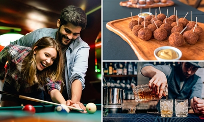 Poolen of snookeren (1 of 2 uur) voor 2 tot 4 pers. + bittergarnituur