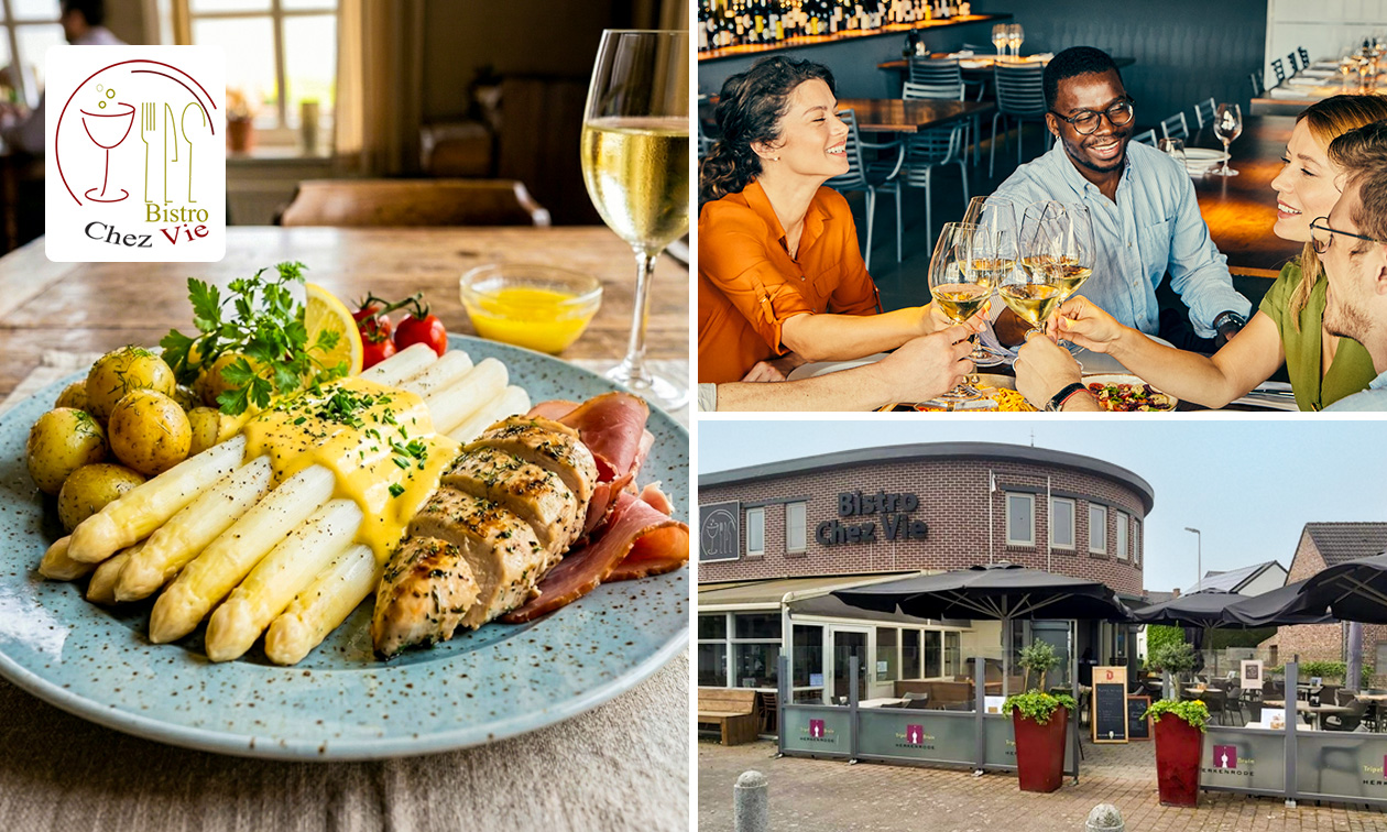 2- of 3-gangen aspergelunch of -diner