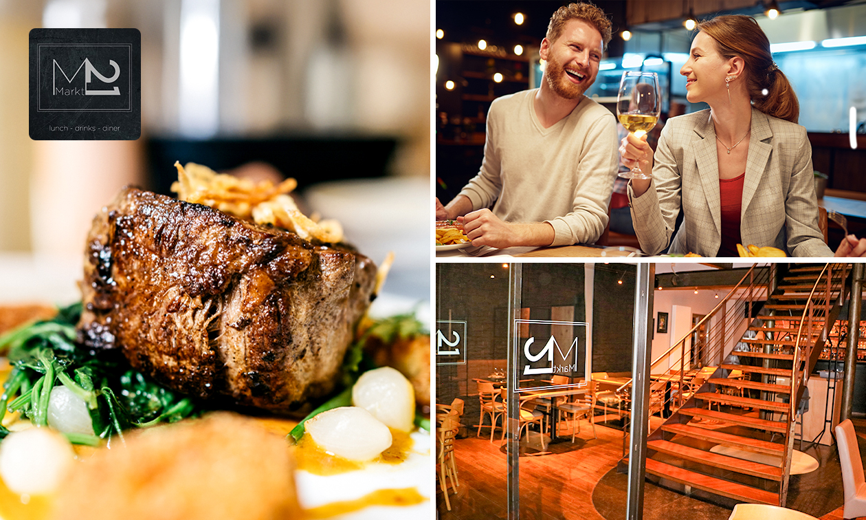 3-gangen wilddiner of -lunch bij Bistro Markt21