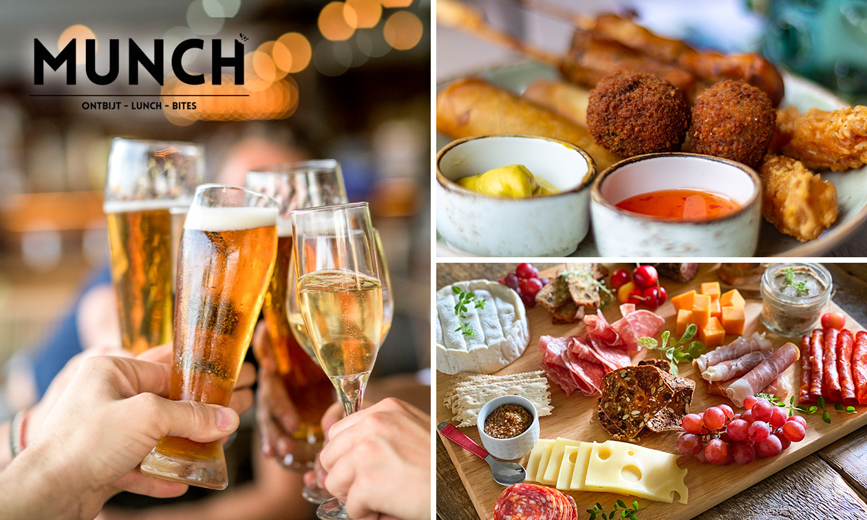 Borrelplank + glas bier of wijn bij Bistro Munch