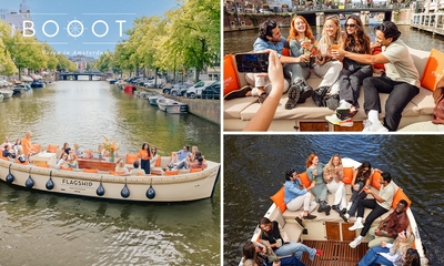 Amsterdamse grachten rondvaart (1 uur) + live gids + (cocktail)bar aan boord