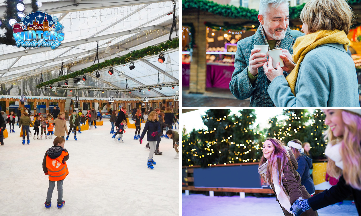 Entree schaatsbaan + schaatshuur + (warme) drank + evt. chips en draaimolen in hartje Den Bosch