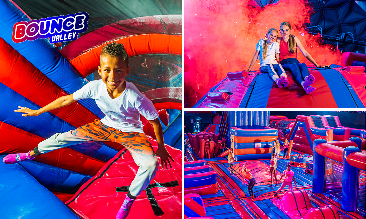 Entree Bounce Valley (2 uur) + sokken + slush puppy Entree Bounce Valley (2 uur) + sokken + slush puppy