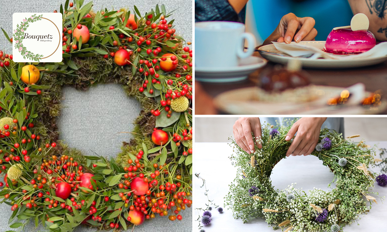 Workshop herfstkrans of pompoenbloemstuk maken (2 uur) + drinken en wat lekkers