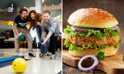 2 spelletjes bowlen + burger naar keuze