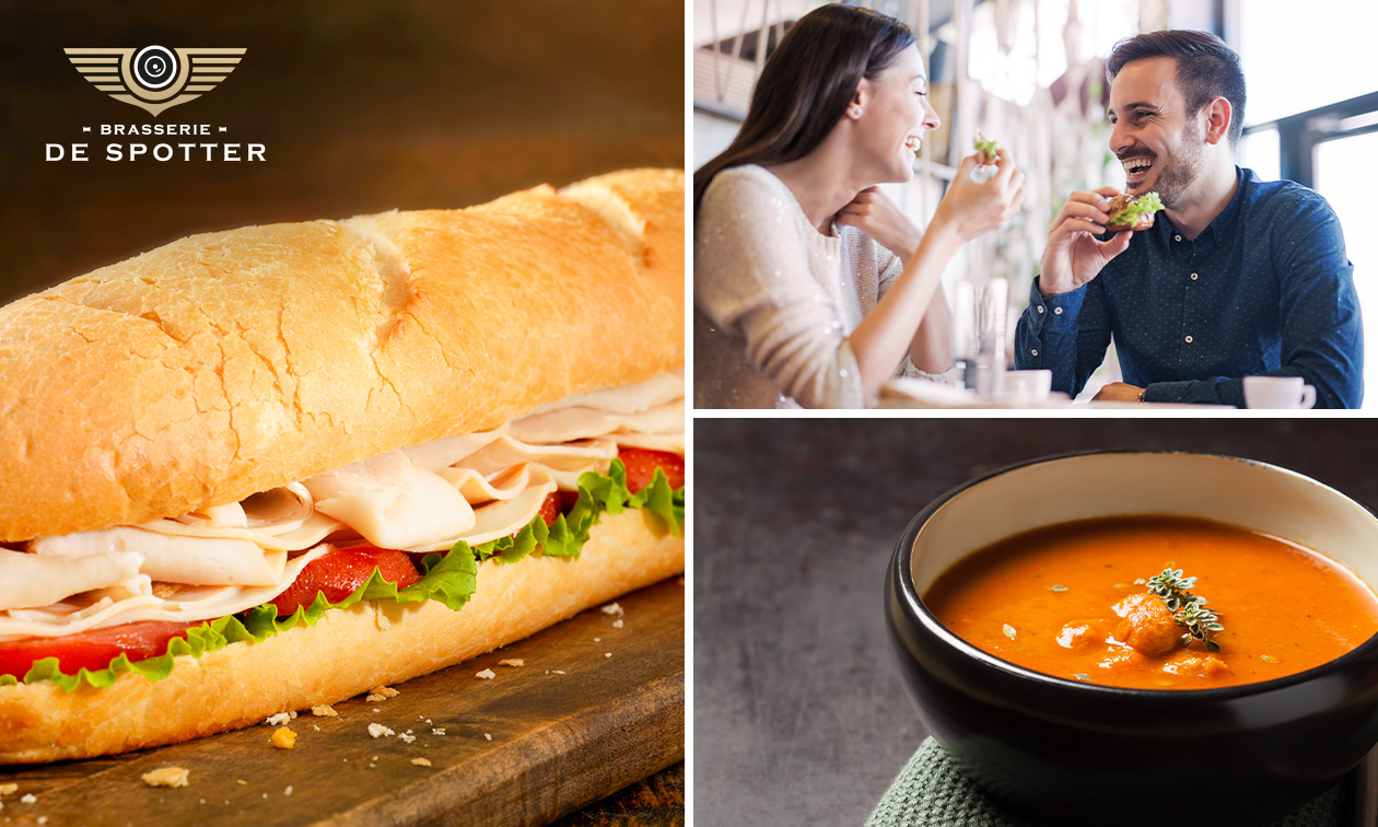 2-gangen keuzelunch met uitzicht over het vliegveld