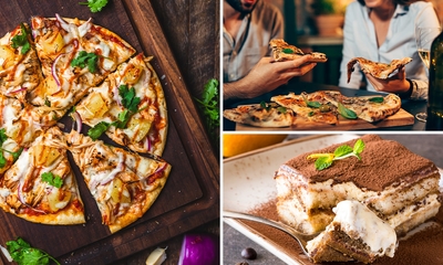 Pizza nach Wahl + Dessert oder Pizza zum Mitnehmen