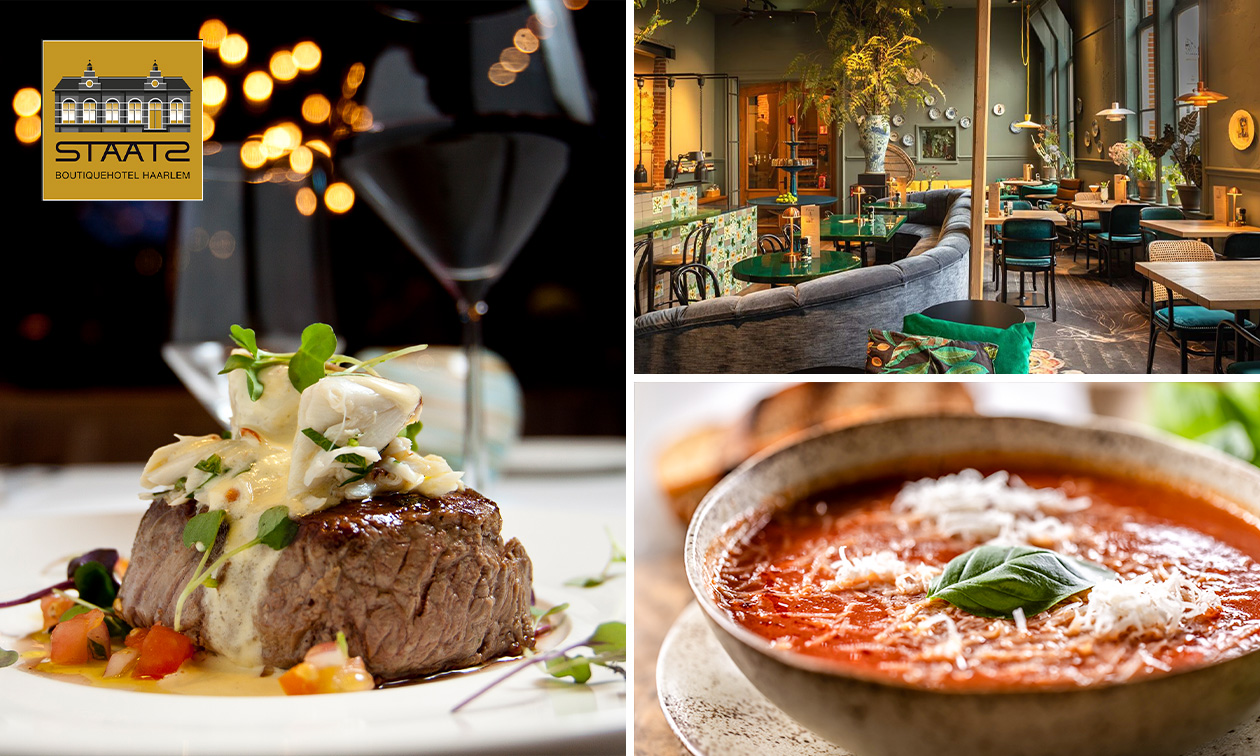 3-gangendiner à la carte bij Brasserie Boutiquehotel STAATS