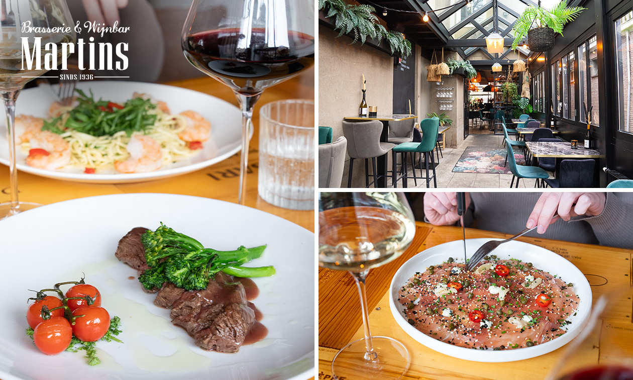 3-gangen keuzediner bij Brasserie & Wijnbar Martins