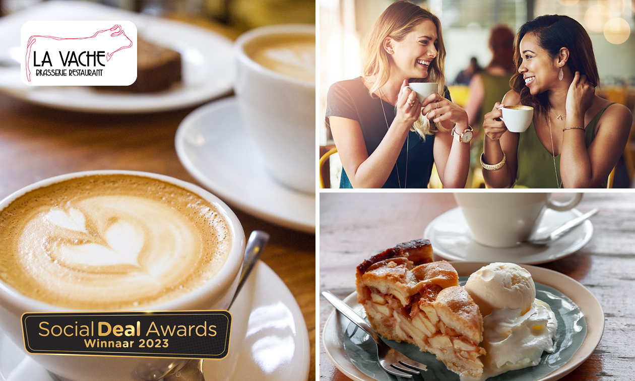 Koffie of cappuccino + gebak bij La Vache