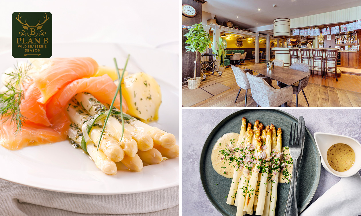 3-gangen aspergelunch of -diner bij Brasserie Plan B