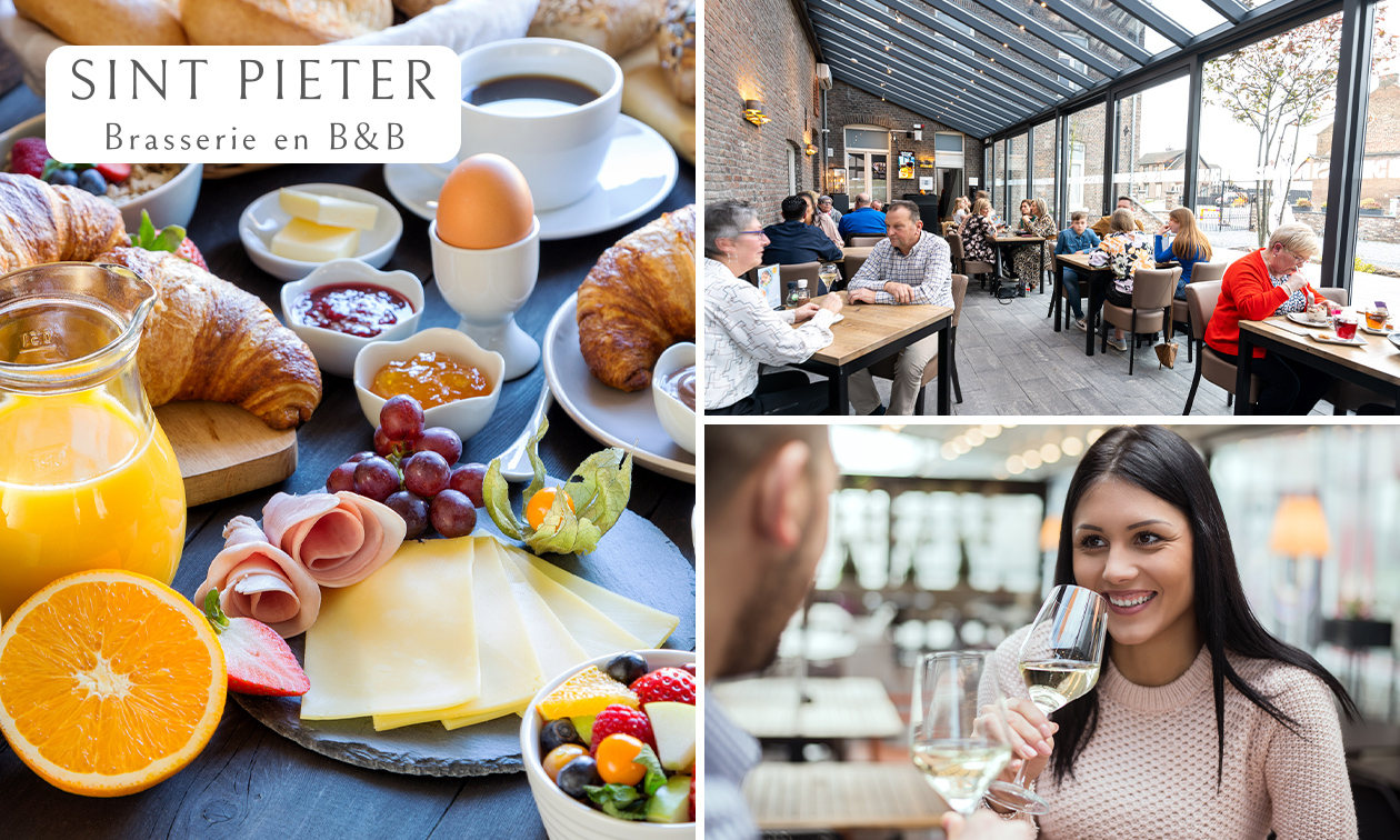 Ontbijtbuffet + koffie/thee + bubbels bij Brasserie Sint Pieter