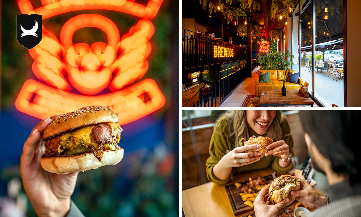 Burger of pizza + bijgerecht + evt. nagerecht