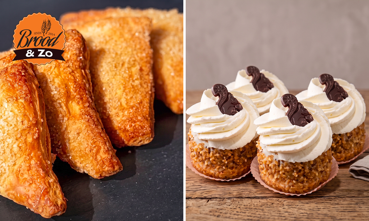 4 appelflappen + 4 nougatinegebakjes voor afhaal bij Brood&Zo