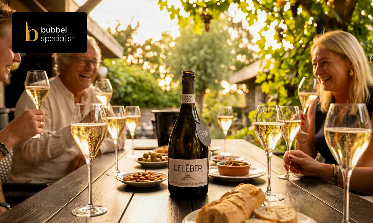 Prosecco-, cava- of champagneproeverij (ca. 2 uur) met 5 glazen + hapjes